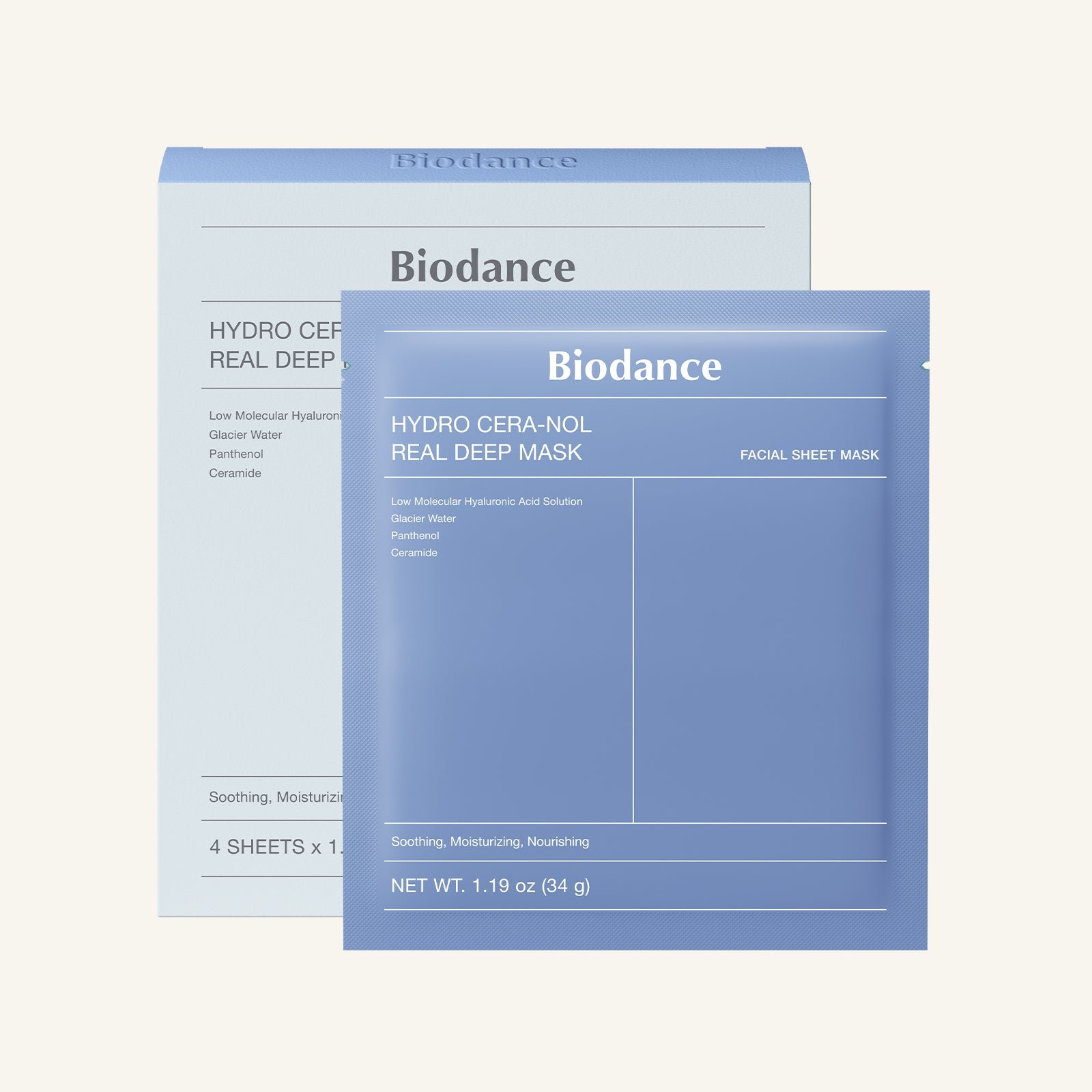 Mặt nạ hydrogel Biodance Hydro Cera-nol Real Deep Mask 4 miếng x 34g