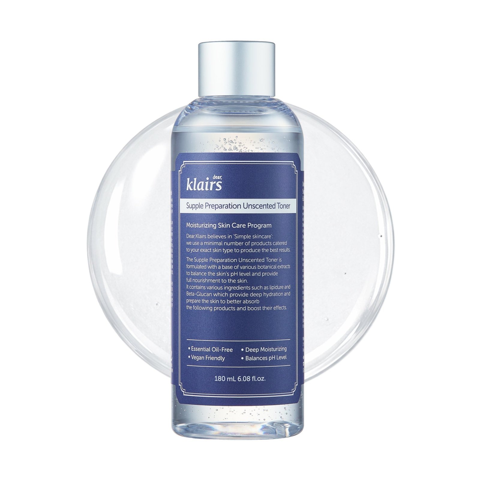 Nước hoa hồng Dear, Klairs Supple Preparation Unscented Toner 180 ml
