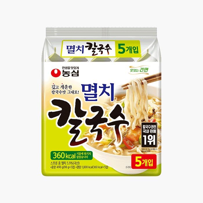 Mì Nongshim Kalguksu vị cá cơm lốc 5 gói × 98 g