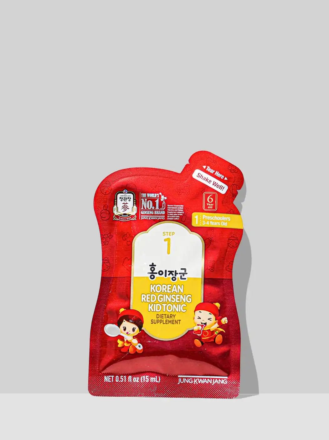 Nước hồng sâm JUNG KWAN JANG Kid Tonic Step 1 cho trẻ 3–4 tuổi 15 ml × 30 gói - Ảnh 3