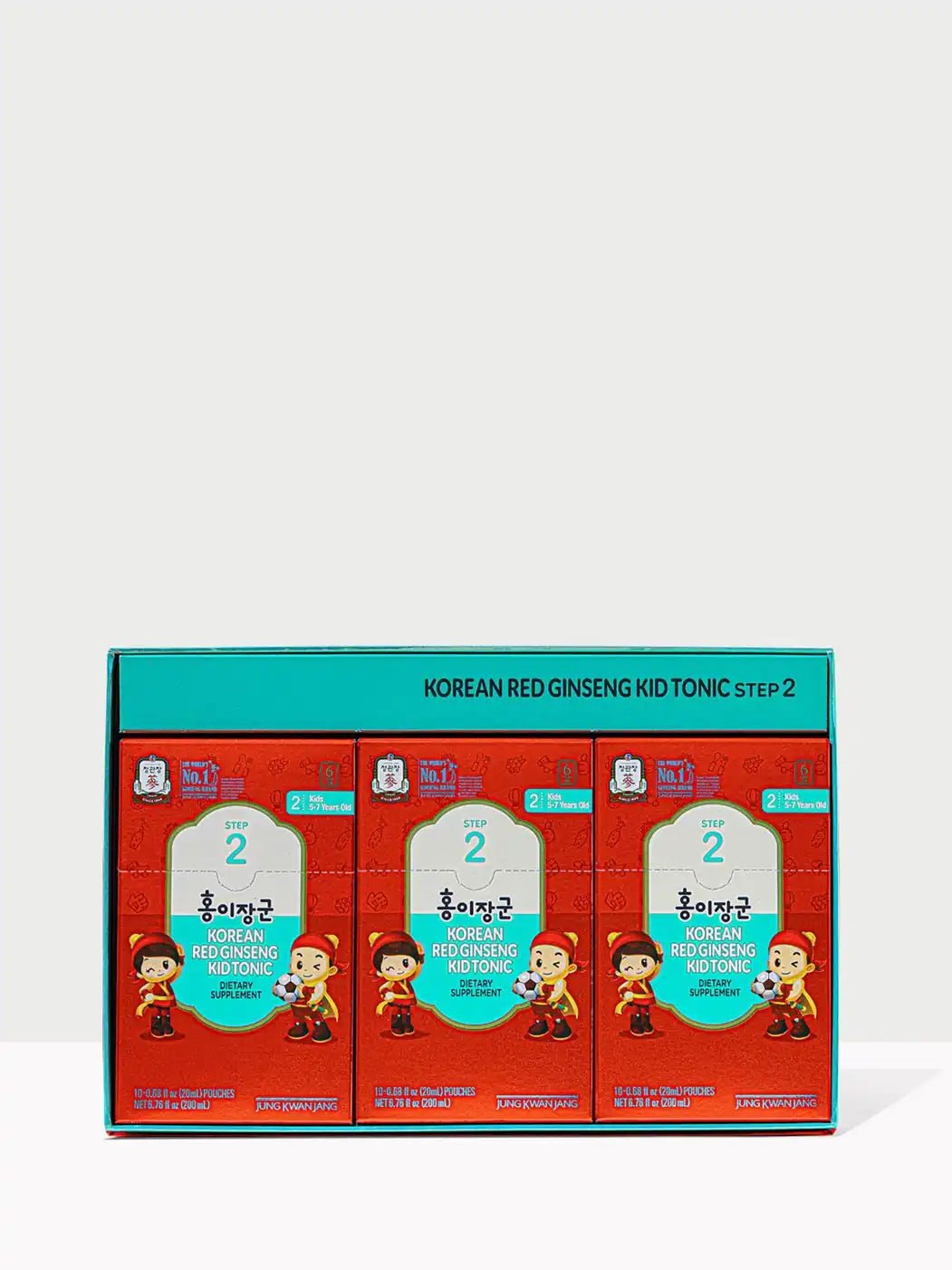 Nước hồng sâm JUNG KWAN JANG Kid Tonic Step 2 cho trẻ 5–7 tuổi 20 ml × 30 gói
