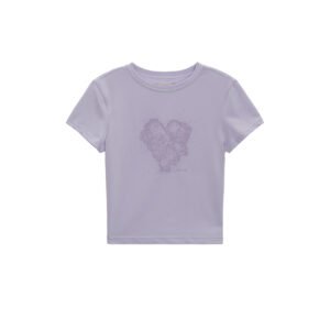 Áo thun croptop MATIN KIM Heart Graphic màu tím lilac MK2434TS059MLL
