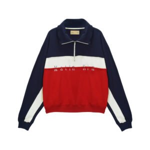 Áo sweatshirt MATIN KIM Color Block Logo Half Zip màu đỏ MK2312MT002M0RD