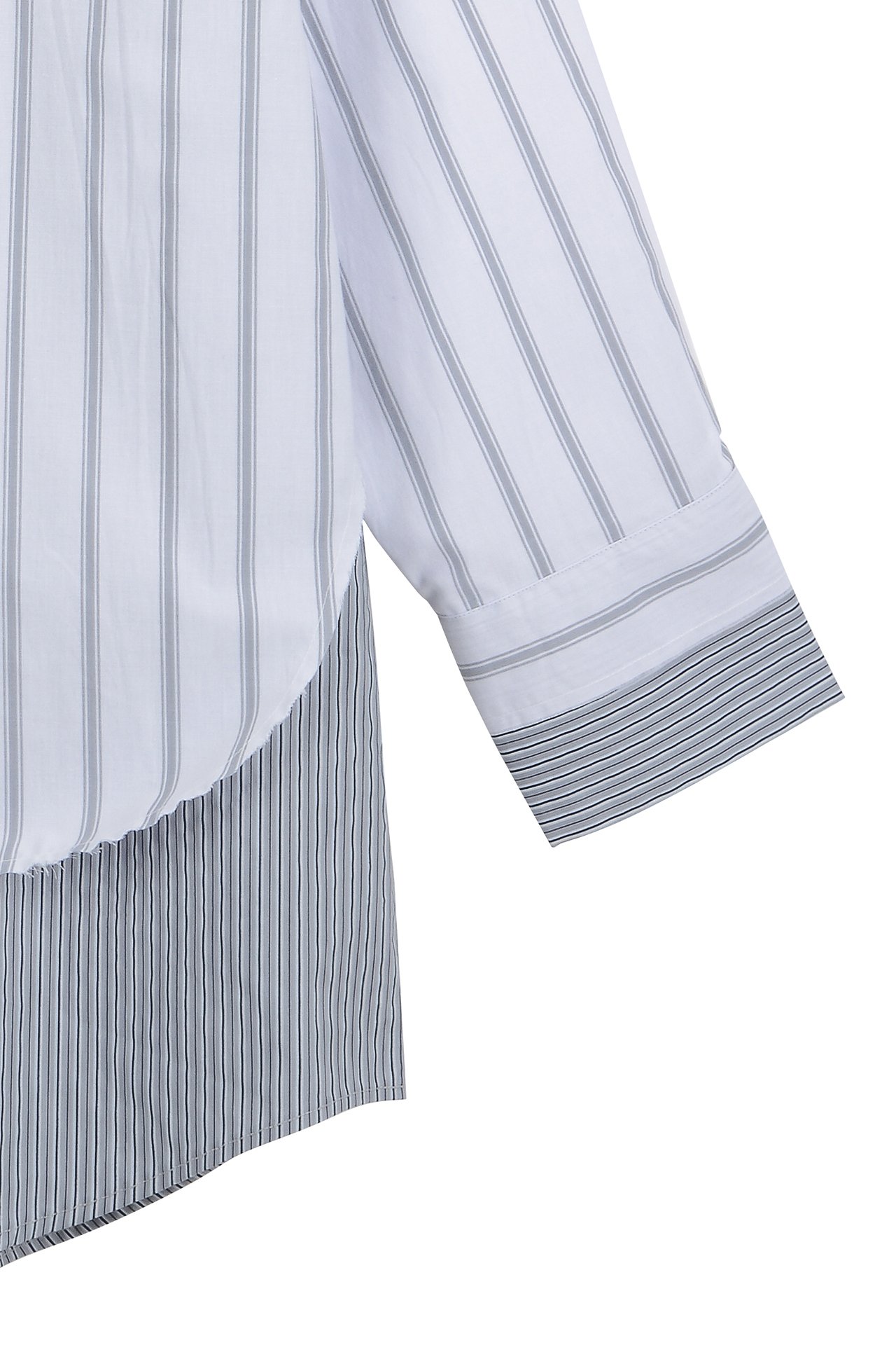 Áo sơ mi MATIN KIM Double Layers Stripe màu xám MK2312SH003M0GY - Ảnh 3