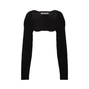Áo khoác lửng MATIN KIM Ribbed Bolero Knit màu đen MK2434CD020MBB