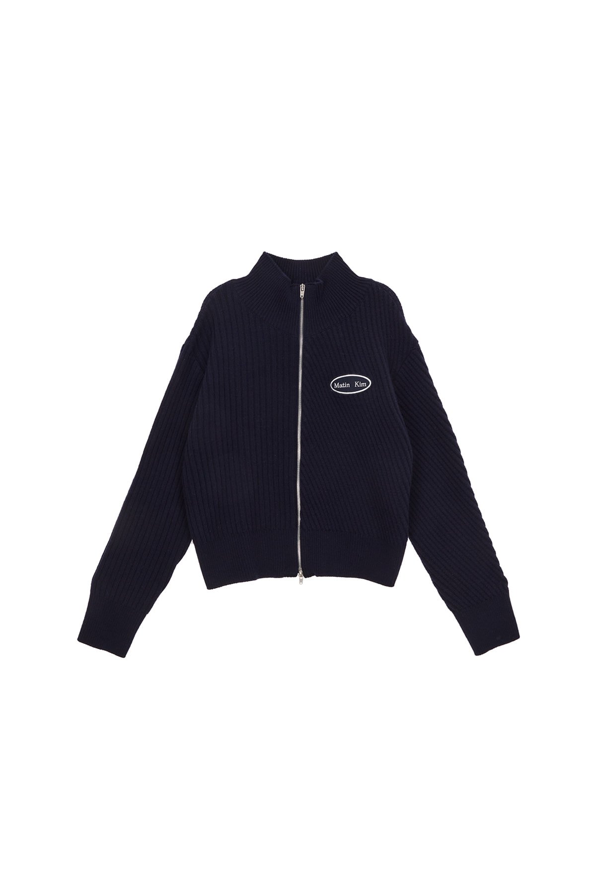 Áo cardigan MATIN KIM High Neck Zip màu navy MK229NCD016M0NA
