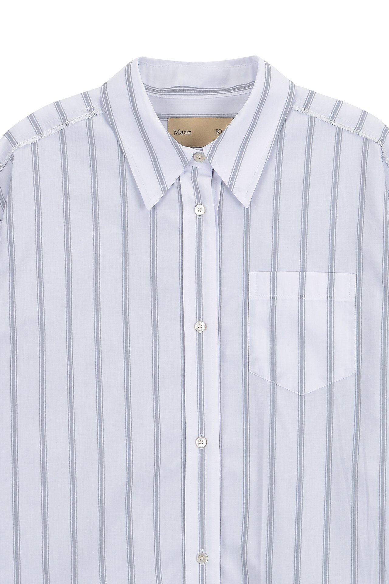 Áo sơ mi MATIN KIM Double Layers Stripe màu xám MK2312SH003M0GY - Ảnh 2