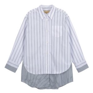 Áo sơ mi MATIN KIM Double Layers Stripe màu xám MK2312SH003M0GY