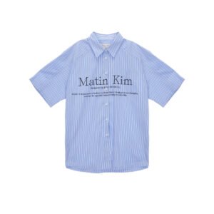 Áo sơ mi MATIN KIM Big Logo Half màu xanh da trời MK2334SH005M0SK