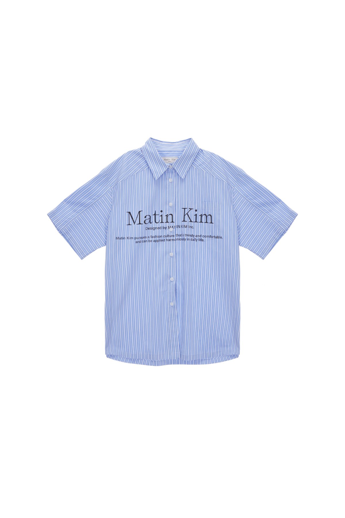 Áo sơ mi MATIN KIM Big Logo Half màu xanh da trời MK2334SH005M0SK