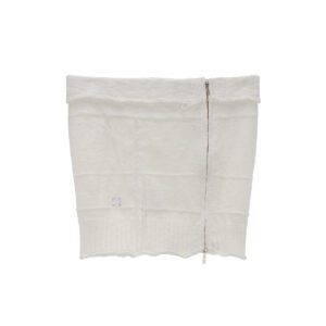 Áo ống dệt kim MATIN KIM Natural Damage Zip Up màu ngà MK2434PO014MIV