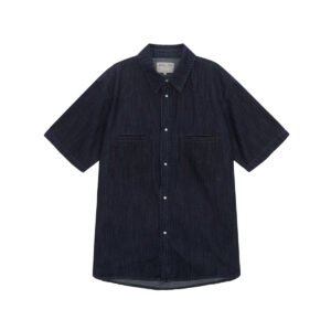 Áo sơ mi denim nam MATIN KIM Reverse Washed Half màu xanh MK2434SH507HBL