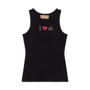 Áo không tay MATIN KIM I Love Matin màu đen MK2235TS028M0BB