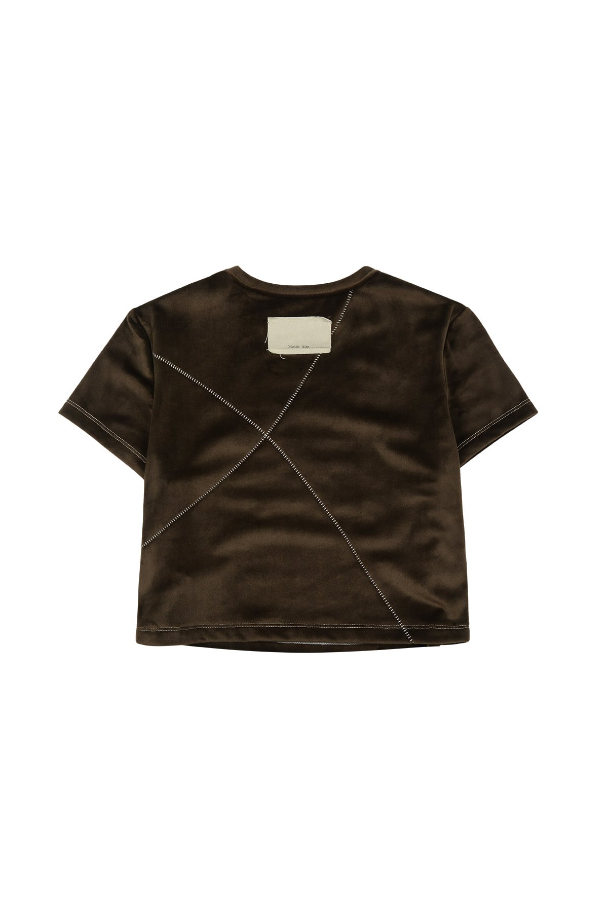 Áo thun croptop MATIN KIM Velour Stitch màu nâu MK2311TS002M0BR - Ảnh 2