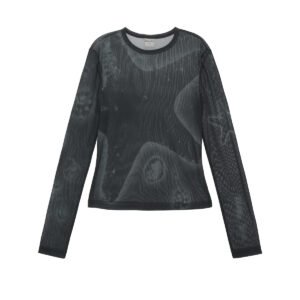 Áo lưới dài tay MATIN KIM Starfish Mesh màu than MK2434TS027MCH