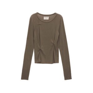Áo dài tay MATIN KIM Pinched Slim màu khaki MK2377TS047M0KH