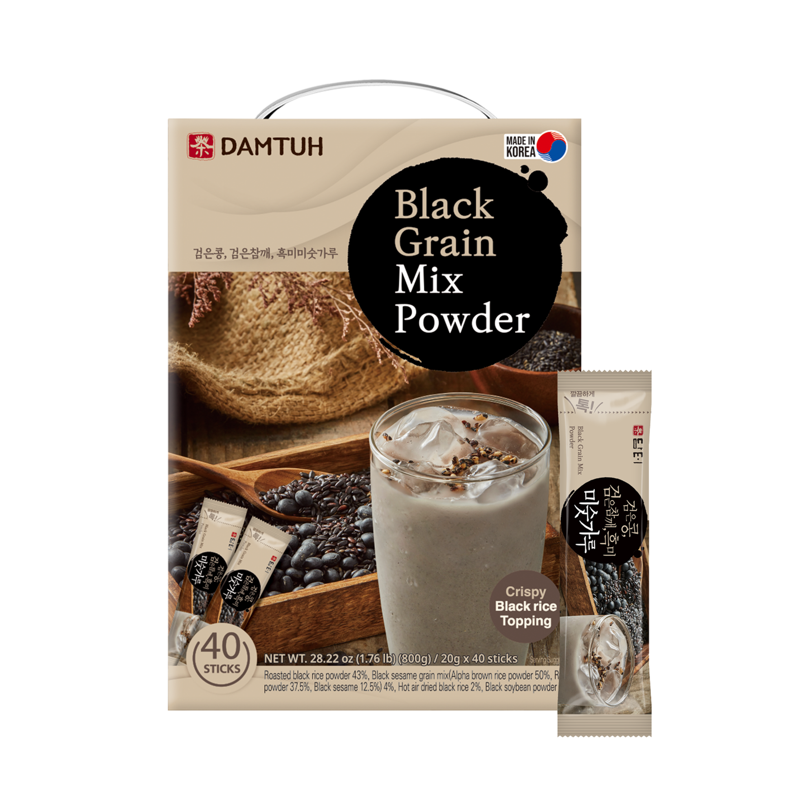 Bột ngũ cốc đen DAMTUH Black Grain Misugaru 20 g × 40 gói